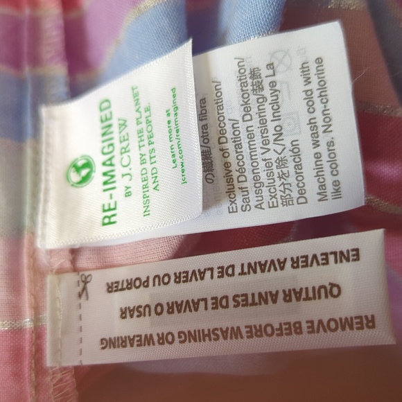 J. Crew Metallic Pastel Striped Rainbow Peasant Top S - Picture 13 of 16